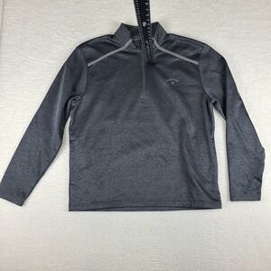 Callaway Sweater Mens‎ Large Dark Gray Quarter Zip Performance Tech Golf *